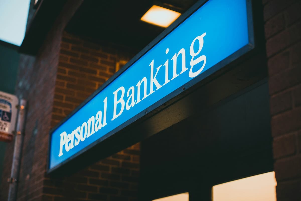Sign for personal banking representing access to a basic bank account